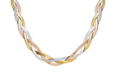 Πλεκτή αλυσίδα σε τρίχρωμη απόχρωση από ανοξείδωτο ατσάλι -  - 