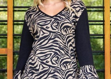 ΠΛΕΚΤΗ ANIMAL PRINT ΜΠΛΟΥΖΑ ΜΕ ΒΟΛΑΝ - Anna Raxevsky - 