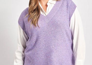 Πλεκτή καζάκα με παγιέτες και lurex -  - 