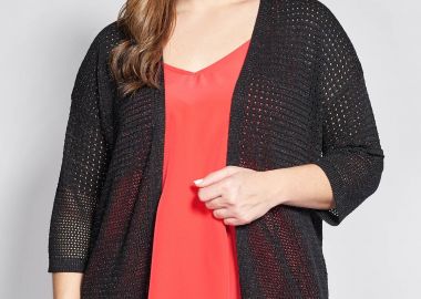 Πλεκτή λούρεξ ζακέτα χωρίς κούμπωμα -  - 