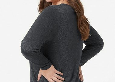 Πλεκτή lurex μπλούζα σε ανθρακί χρώμα -  - 