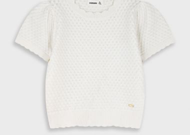 Πλεκτή μπλούζα - Εκρού 16-226201-6 - energiers - 