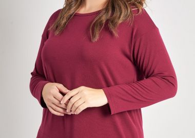 Πλεκτή μπλούζα με chiffon στο τελείωμα -  - 