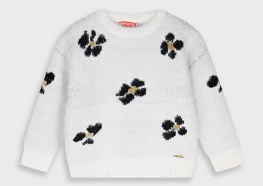 Πλεκτή μπλούζα με λουλούδια για κορίτσι - ΠΑΓΟΣ 15-125303-6 - energiers - 