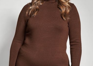 Πλεκτή μπλούζα με ψηλό λαιμό -  - 