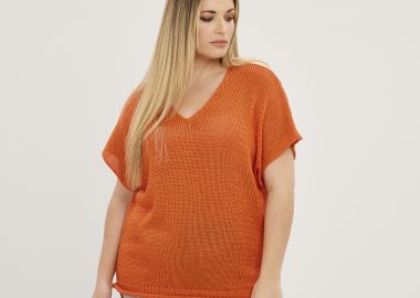 Πλεκτή μπλούζα V - MAT FASHION - 