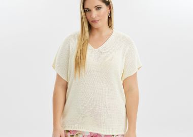 Πλεκτή μπλούζα V - MAT FASHION - 