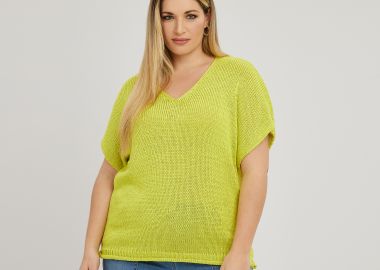 Πλεκτή μπλούζα V - MAT FASHION - 