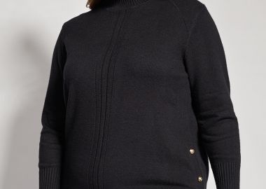 Πλεκτή μπλούζα ζιβάγκο με κουμπιά -  - 