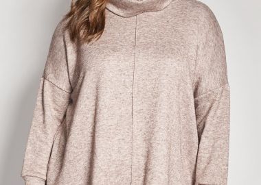 Πλεκτή μπλούζα ζιβάγκο σε άνετη γραμμή -  - 