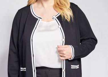 Πλεκτή ζακέτα με color block στοιχεία -  - 