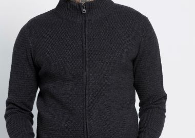 Πλεκτή ζακέτα με φερμουάρ - FUNKY BUDDHA - 