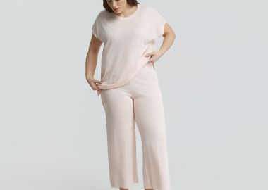 Πλεκτό cropped παντελόνι - MAT FASHION - 