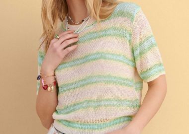 Πλεκτό κοντομάνικο ριγέ - 5206179079150 -  - 