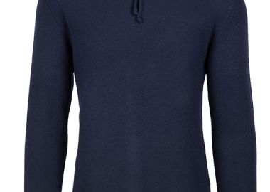 ΠΛΕΚΤΟ LONG SLEEVE HOODED ΜΠΛΕ - CROSSLEY - 