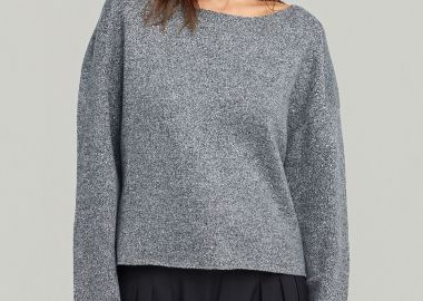 Πλεκτό με λαιμόκοψη και μεταλική ίνα - FUNKY BUDDHA - 