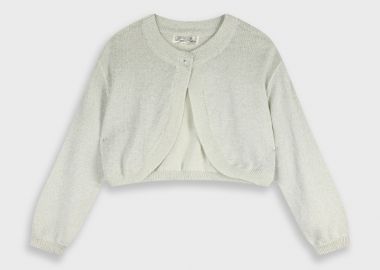 Πλεκτό μπολερό με μεταλιζέ λούρεξ κλωστή για κορίτσι - ΑΣΗΜΙ 16-100200-6 - energiers - 