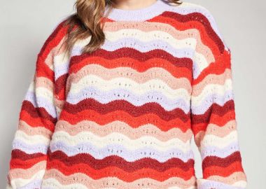 Πλεκτό πουλόβερ με κυματιστό πολύχρωμο σχέδιο VERO MODA -  - 