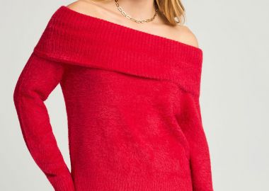 Πλεκτό teddy off shoulder - FUNKY BUDDHA - 