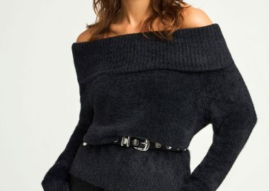 Πλεκτό teddy off shoulder - FUNKY BUDDHA - 