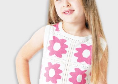 Πλεκτό τοπ για κορίτσι - Λευκό 15-225303-6 - energiers - 