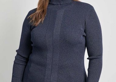 Πλεκτό ζιβάγκο με lurex και ριπ -  - 