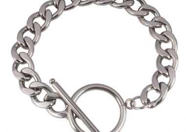 Polaris Unisex ατσάλινη αλυσίδα χεριού Τ κούμπωμα Ασημί - Polaris - 