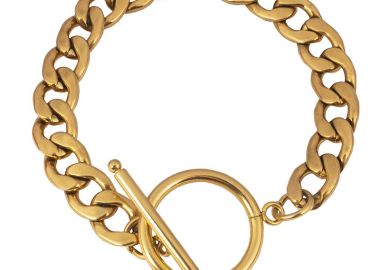 Polaris Unisex ατσάλινη αλυσίδα χεριού Τ κούμπωμα Χρυσό - Polaris - 