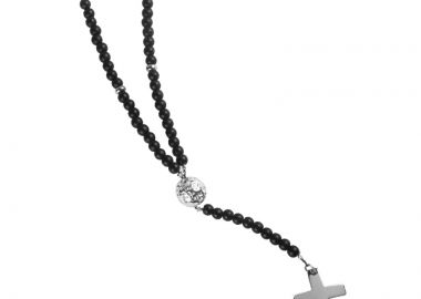 Polaris Unisex ροζάριο ατσάλινο με σταυρό και πέτρες όνυχα - Polaris - 