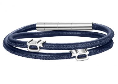 POLICE Βραχιόλι από ανοξείδωτο ατσάλι & δέρμα Blue PEAGB0012101 - Police Jewellery - 