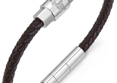 POLICE Βραχιόλι από ανοξείδωτο ατσάλι & δέρμα Brown PEAGB0001407 - Police Jewellery - 