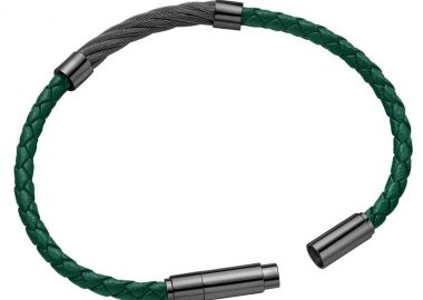 POLICE Βραχιόλι από ανοξείδωτο ατσάλι & δέρμα Green PEAGB0005450 - Police Jewellery - 