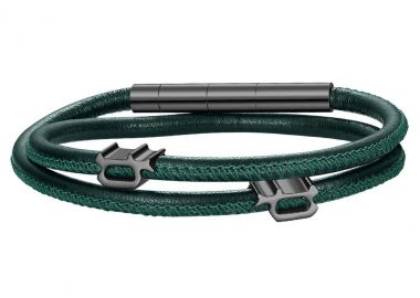 POLICE Βραχιόλι από ανοξείδωτο ατσάλι & δέρμα Green PEAGB0012102 - Police Jewellery - 