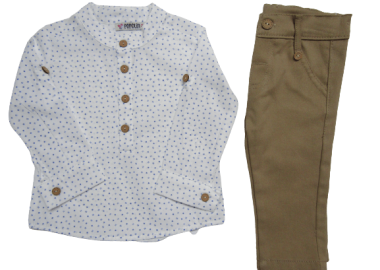 POPOLIN ΒΡΕΦΙΚΟ ΠΑΙΔΙΚΟ ΣΕΤ ΜΕ ΠΟΥΚΑΜΙΣΑ 1396 - μπεζ ΜΠΕΖ - OEM - 