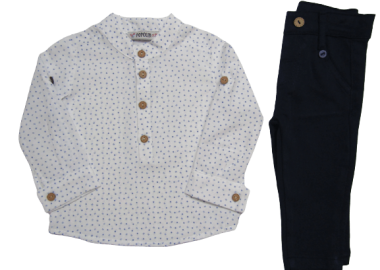 POPOLIN ΒΡΕΦΙΚΟ ΠΑΙΔΙΚΟ ΣΕΤ ΜΕ ΠΟΥΚΑΜΙΣΑ 1397 - μπλε ΜΠΛΕ - OEM - 