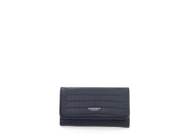 Πορτοφόλι μαύρο δερματίνη animal print με κούμπωμα ΜΑΥΡΟ - Tsoukalas - 