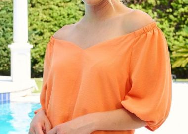 ΠΟΡΤΟΚΑΛΙ ΜΠΛΟΥΖΑ ΜΕ BALLOON ΜΑΝΙΚΙ - Anna Raxevsky - 