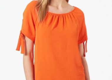 ΠΟΡΤΟΚΑΛΙ ΜΠΛΟΥΖΑ ΜΕ ΛΑΣΤΙΧΟ ΣΤΟΥΣ ΩΜΟΥΣ - Anna Raxevsky - 