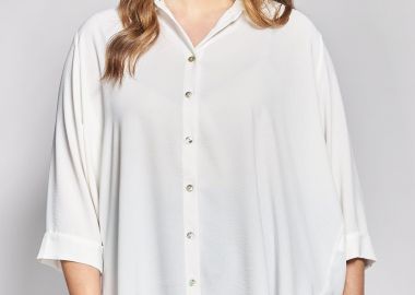 Πουκαμίσα ασύμμετρη ανάγλυφη υφή washed -  - 