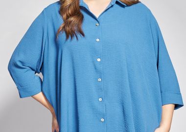 Πουκαμίσα ασύμμετρη ανάγλυφη υφή washed -  - 