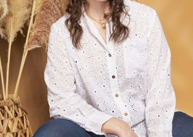 Πουκαμίσα βαμβακερή μπροντερί -  - 