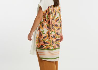 Πουκαμίσα βισκόζη με papaya print στην πλάτη - MAT FASHION - 
