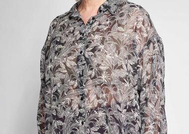 Πουκαμίσα ημιδιάφανη εμπριμέ φλοράλ -  - 