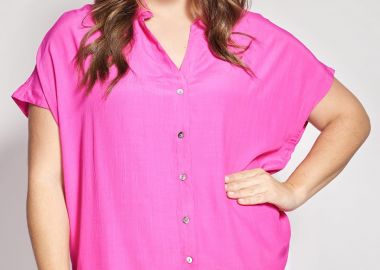 Πουκάμισο από κρεπ βισκόζη με κοντό μανίκι -  - 