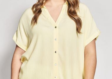 Πουκάμισο από κρεπ βισκόζη με κοντό μανίκι -  - 