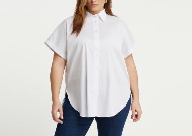 Πουκάμισο από ποπλίνα με κοντό μανίκι - MAT FASHION - 