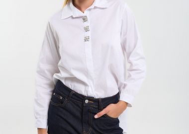 Πουκάμισο Ασύμμετρο Με Διακοσμητικά Κουμπιά -  - 