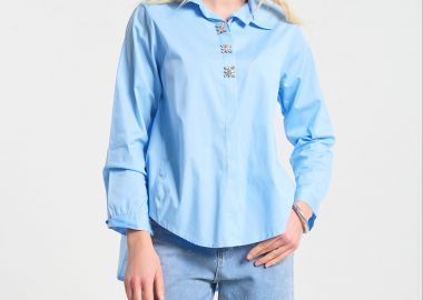 Πουκάμισο Ασύμμετρο Με Διακοσμητικά Κουμπιά -  - 