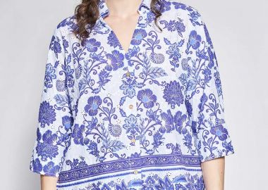 Πουκάμισο βαμβακερό κιπούρ φλοράλ -  - 