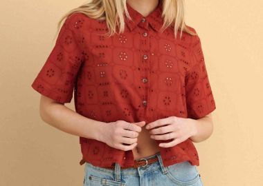 Πουκάμισο broderie με κοντο μανίκι - 5206179093682 -  - 